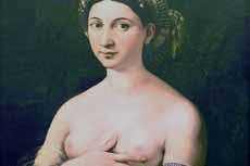 Palazzo Barberini - The Portrait of a Young Woman (also known as La fornarina) is a painting by the Italian High Renaissance master Raphael, made between 1518 and 1520.